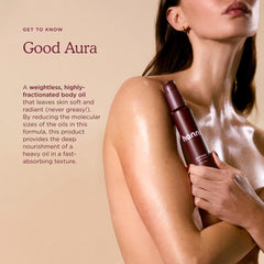 HANNI oil texture on hand close-up showing lightweight absorption benefit
