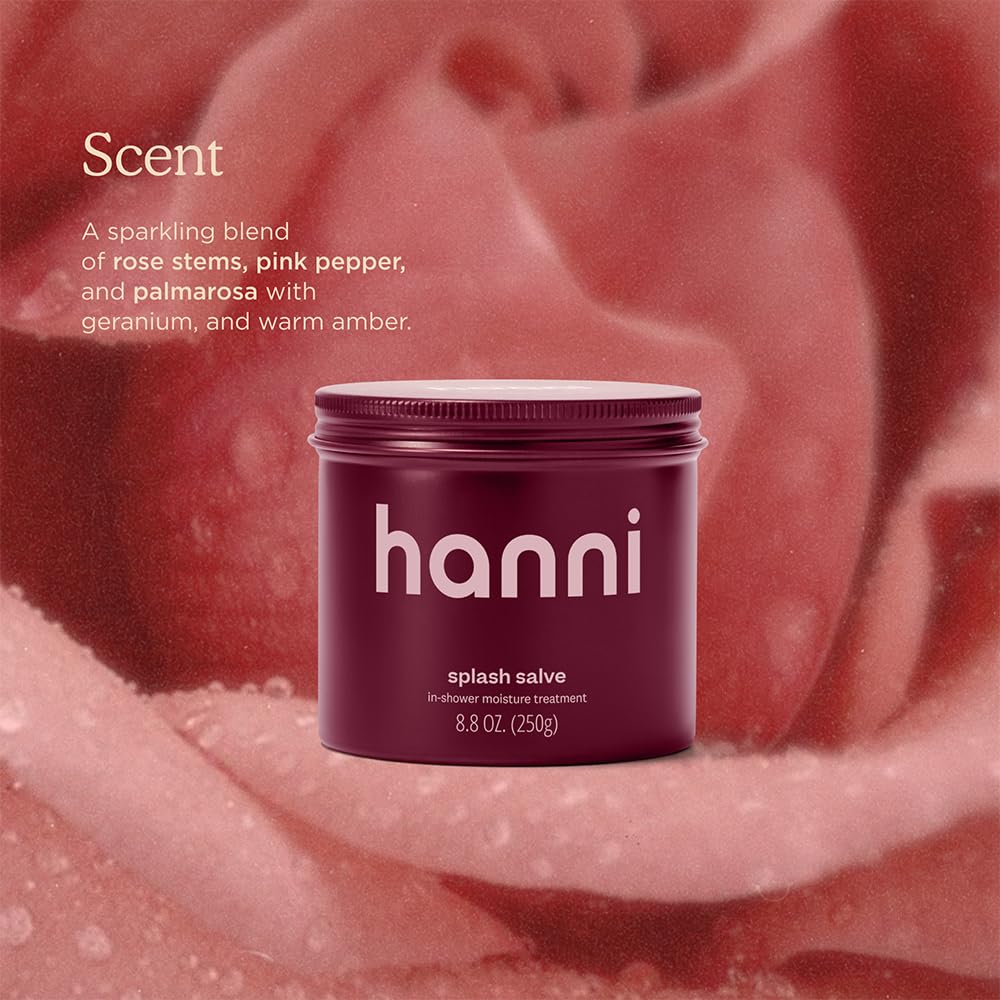 HANNI Splash Salve applied to wet skin demonstrating fast absorption benefit