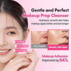 Hanskin gel dispensed on finger showing smooth texture and hydration