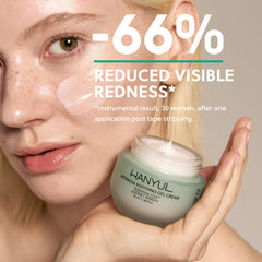 Hanyul gel on hand illustrating quick-absorbing soothing benefit