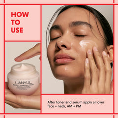 Hanyul jar on bathroom shelf in lifestyle scene for daily glow