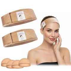 HappClan front packaging showing two velvet grip bands and four mesh caps, clear value