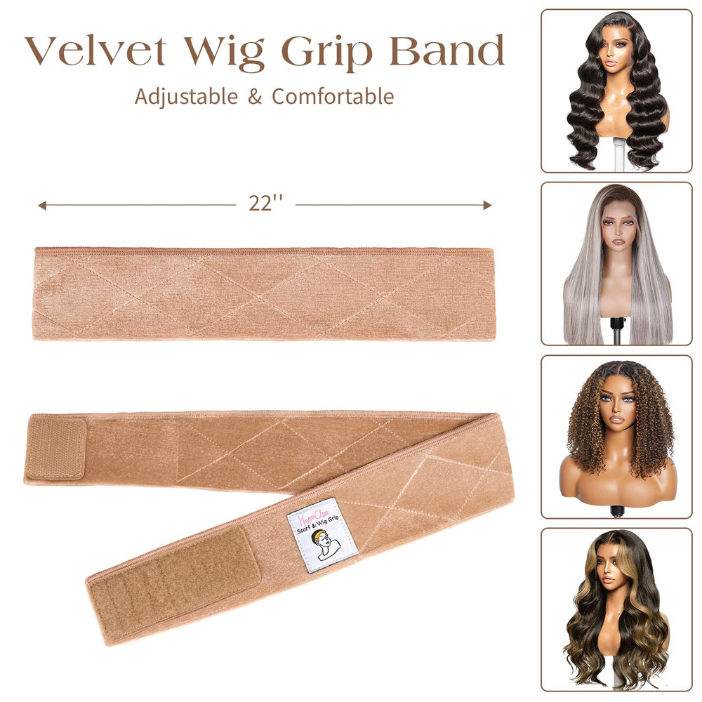 HappClan grip band next to a ruler showing 22-inch length and ultra-thin profile