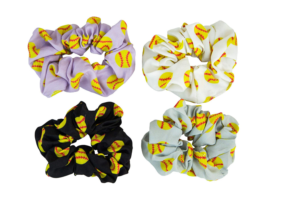 Happie Hare front packaging showing four sporty cotton scrunchies, useful for gifting