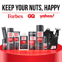 HAPPY NUTS items inside travel bag showing portability and gym-ready use