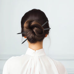 Hariendny decorated hair sticks with pearls showing DIY customization