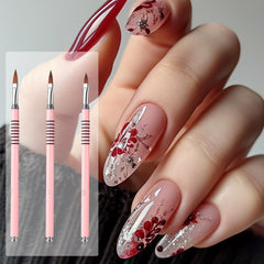 Hariendny brush in use sculpting a 3D acrylic flower to demonstrate smooth application
