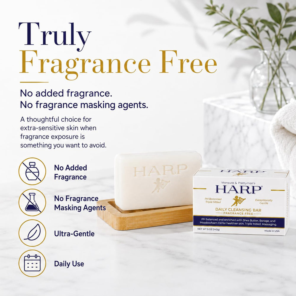 Mansure & Prettyman's HARP lather on hand demonstrating mild, non-drying foam