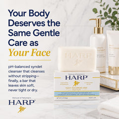 HARP close-up of bar surface texture highlighting creamy lather benefit
