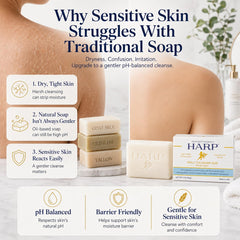 HARP label close-up displaying sodium cocoyl isethionate ingredient clarity