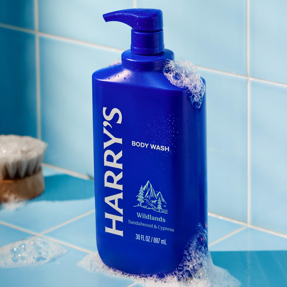 Harry's creamy lather texture on palm demonstrating rich sudsy clean