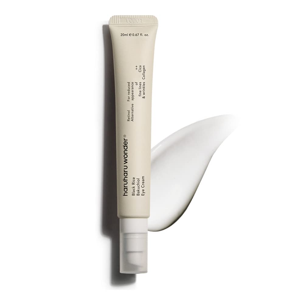 HARUHARU front packaging of eye cream showing compact jar and elegant label, travel-friendly