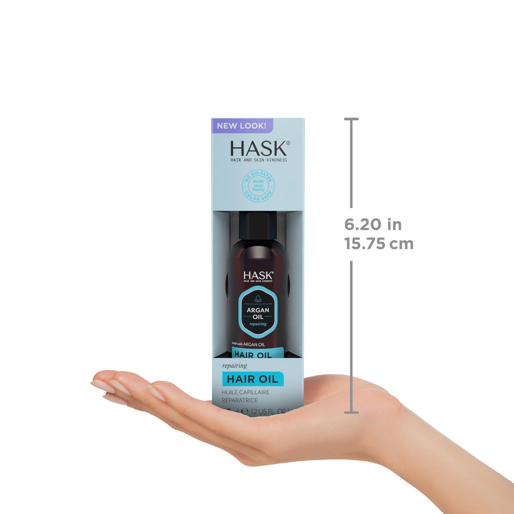 HASK ingredients label closeup showing sulfate-free, paraben-free formulation
