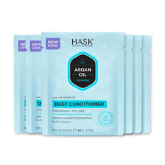 HASK front packaging showing argan oil repairing conditioner and benefits