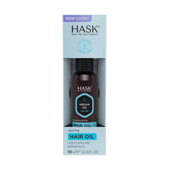 HASK front packaging showing 2 oz bottle and pump for convenient dispensing and travel