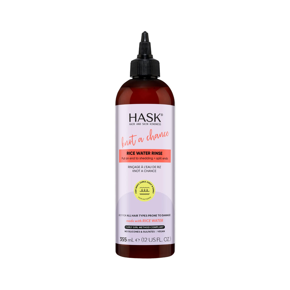 HASK front bottle showing Knot A Chance label and easy-pour top, promotes clear product ID