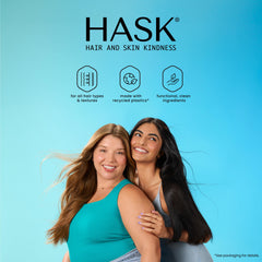 HASK conditioner in bathroom lifestyle scene, emphasizing at-home salon results