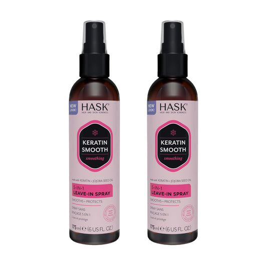 HASK front packaging showing two 6oz bottles and benefits
