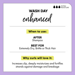 HASK mask on curly hair in shower showing detangling benefit