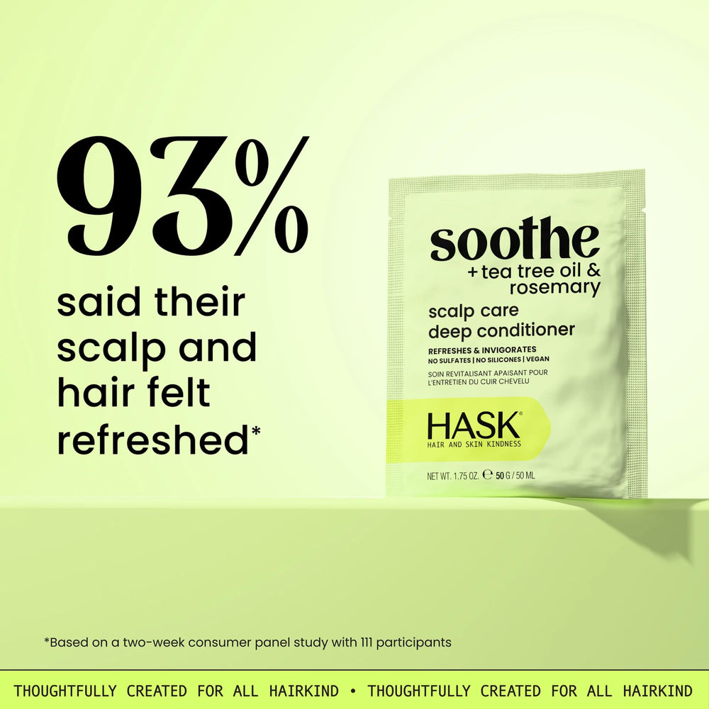 HASK product spread on damp hair to demonstrate moisturized, softer strands