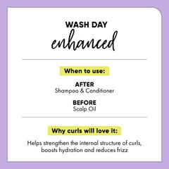HASK applied to curls in hand showing easy detangling benefit
