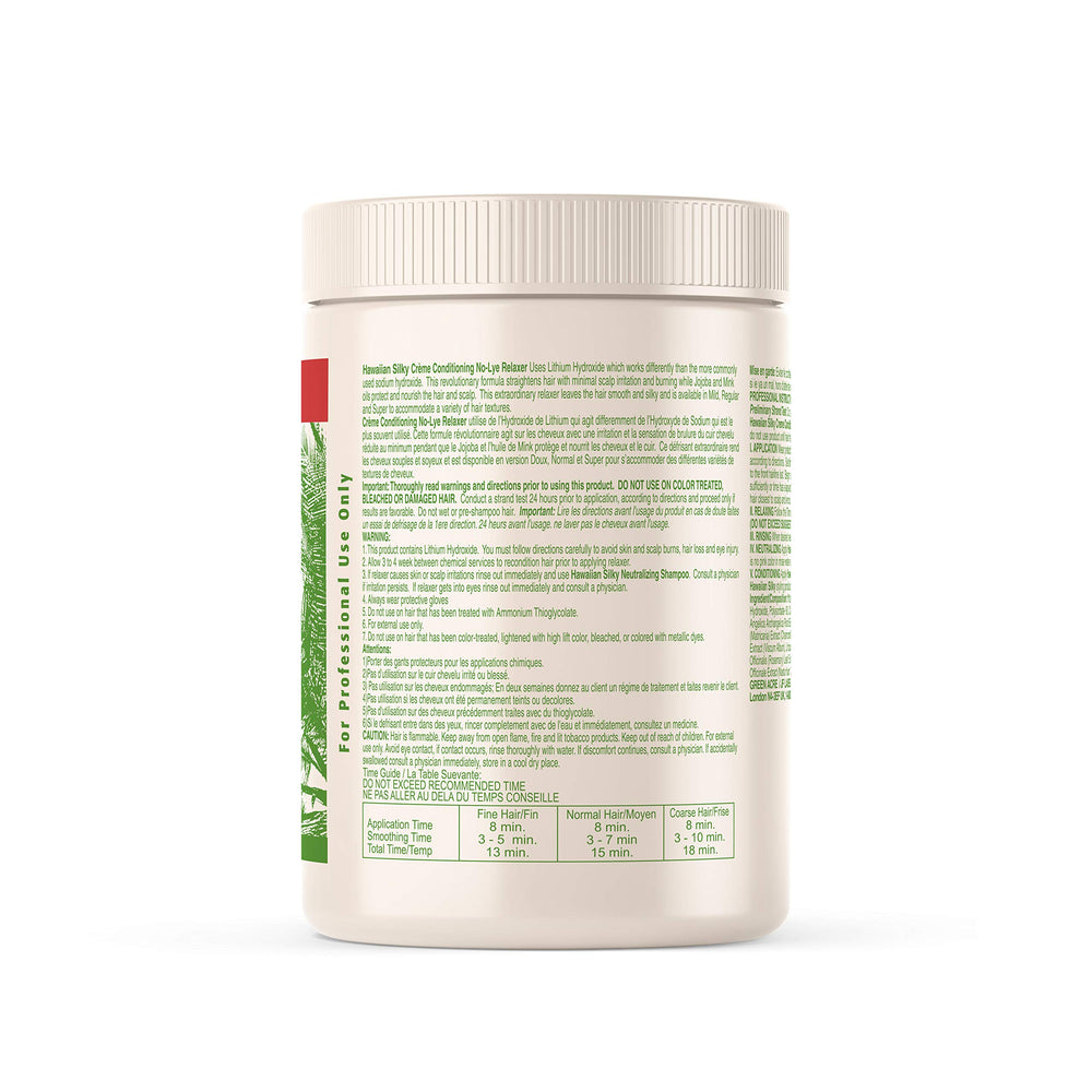 Hawaiian Silky relaxer open cream texture close-up showing smooth consistency for easy application
