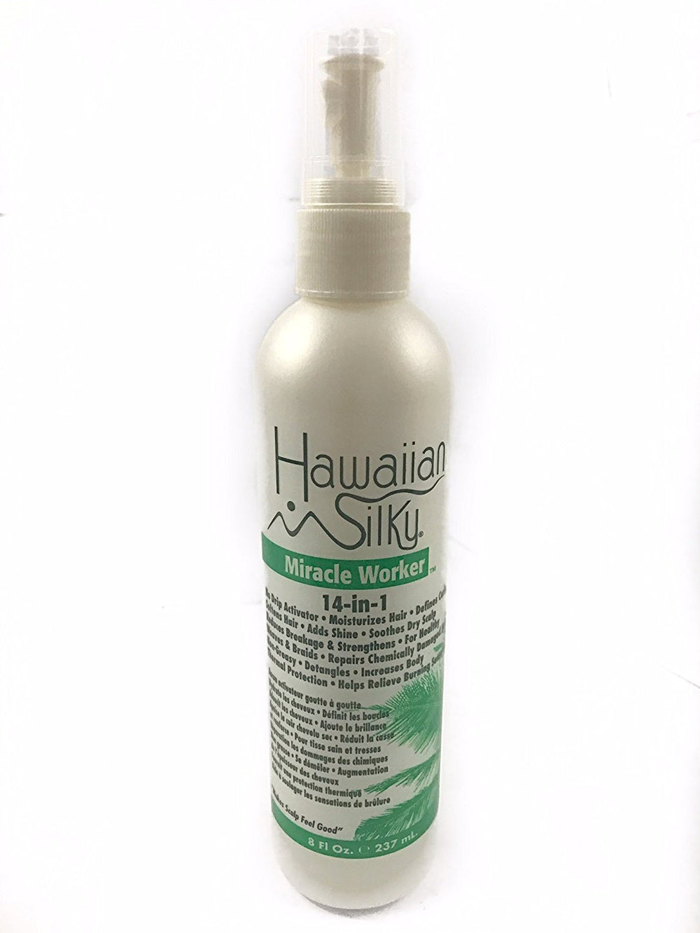 Hawaiian Silky spray nozzle close-up highlighting easy application and precise mist