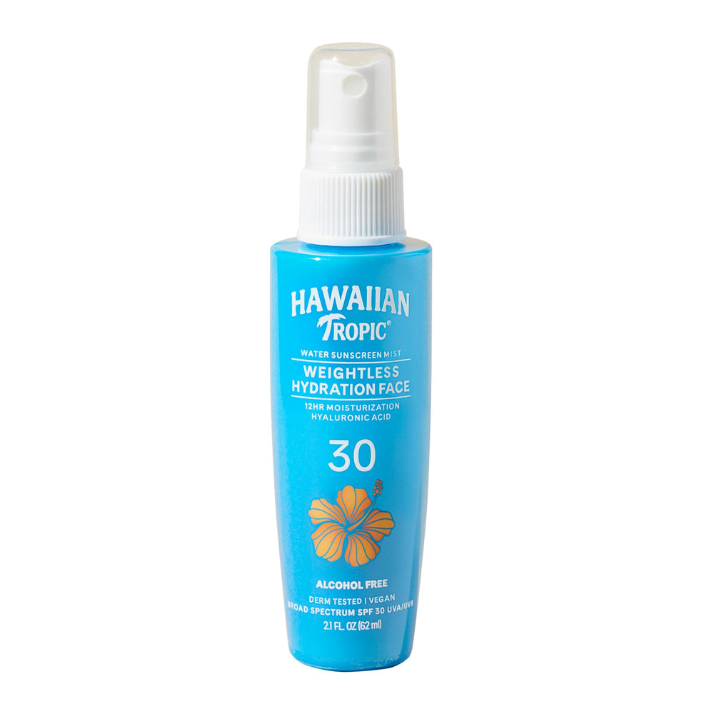 Hawaiian Tropic front packaging showing SPF 30 benefit