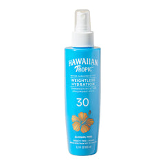 Hawaiian Tropic front packaging showing water mist and SPF 30 protection