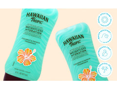 Hawaiian Tropic label close-up showing ingredients and usage directions