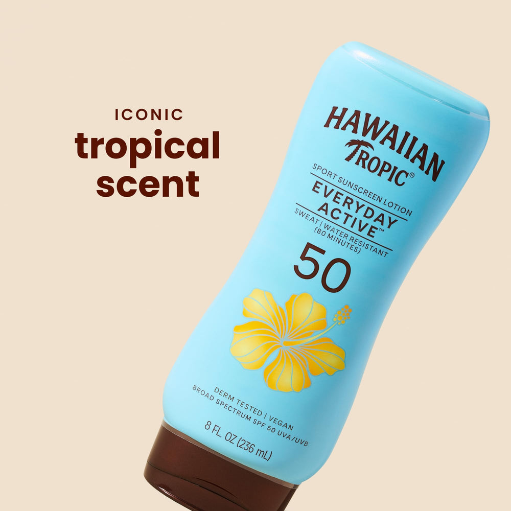 Hawaiian Tropic dispensing lotion from bottle for quick reapplication benefit