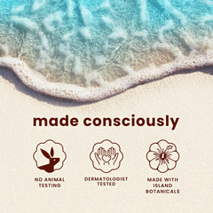 Hawaiian Tropic on beach towel lifestyle image conveying post-sun comfort and relaxation