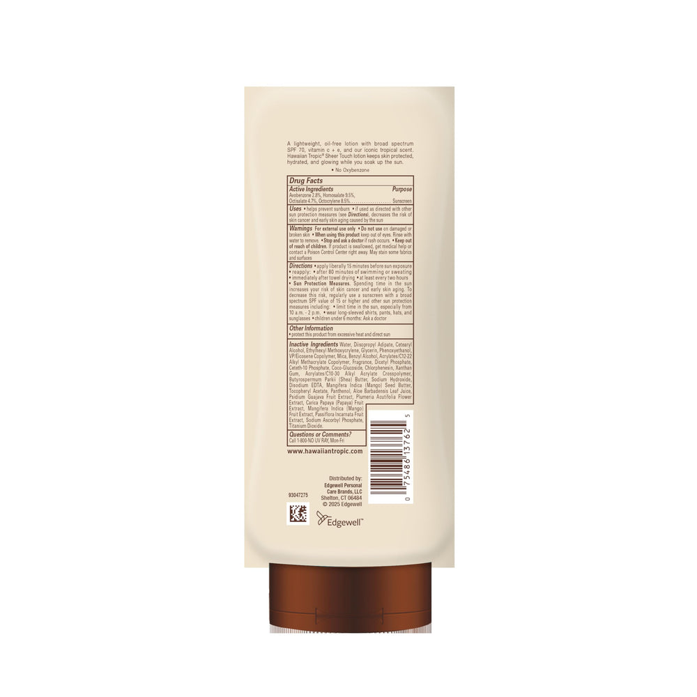 Hawaiian Tropic open cap and dispense showing easy application benefit