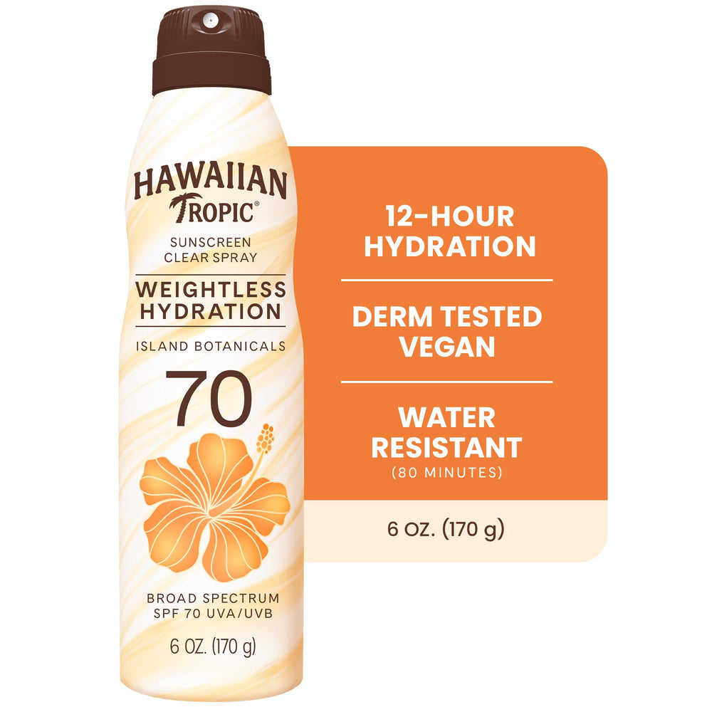 Hawaiian Tropic spray nozzle close-up for fast, even application