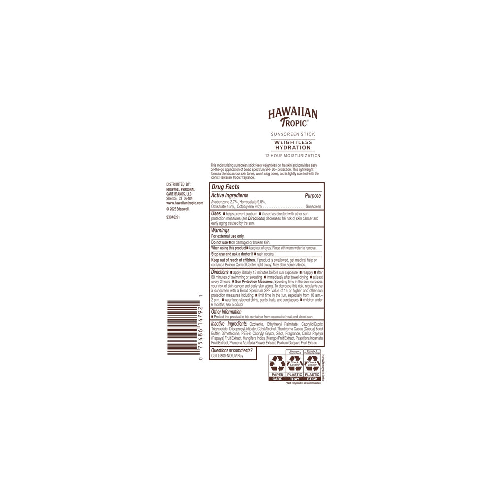 Hawaiian Tropic stick in beach bag lifestyle image showing everyday convenience