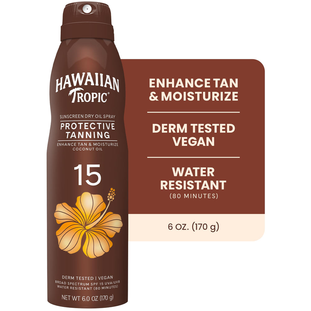 Hawaiian Tropic twist-lock nozzle detail demonstrating leak prevention and travel convenience