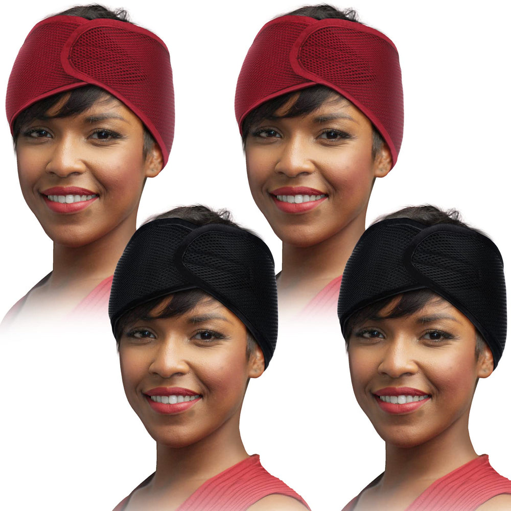 Haysandy front view showing black and wine red wraps, neat storage benefit