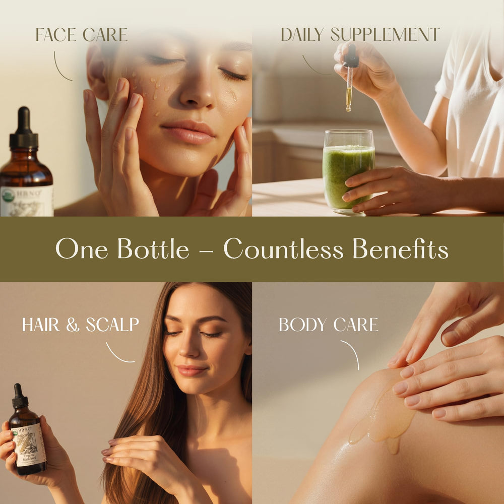 HBNO oil texture close-up showing smooth consistency for easy skin absorption