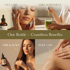 HBNO oil texture close-up showing smooth consistency for easy skin absorption