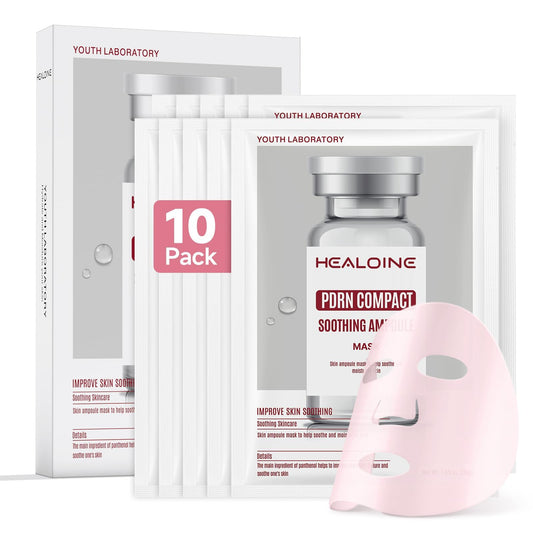 HEALOINE front packaging box showing pink collagen mask set and benefits