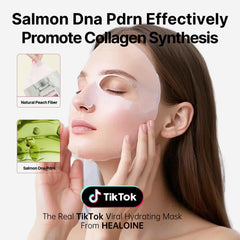 HEALOINE single opened sheet mask laid flat showing saturated essence