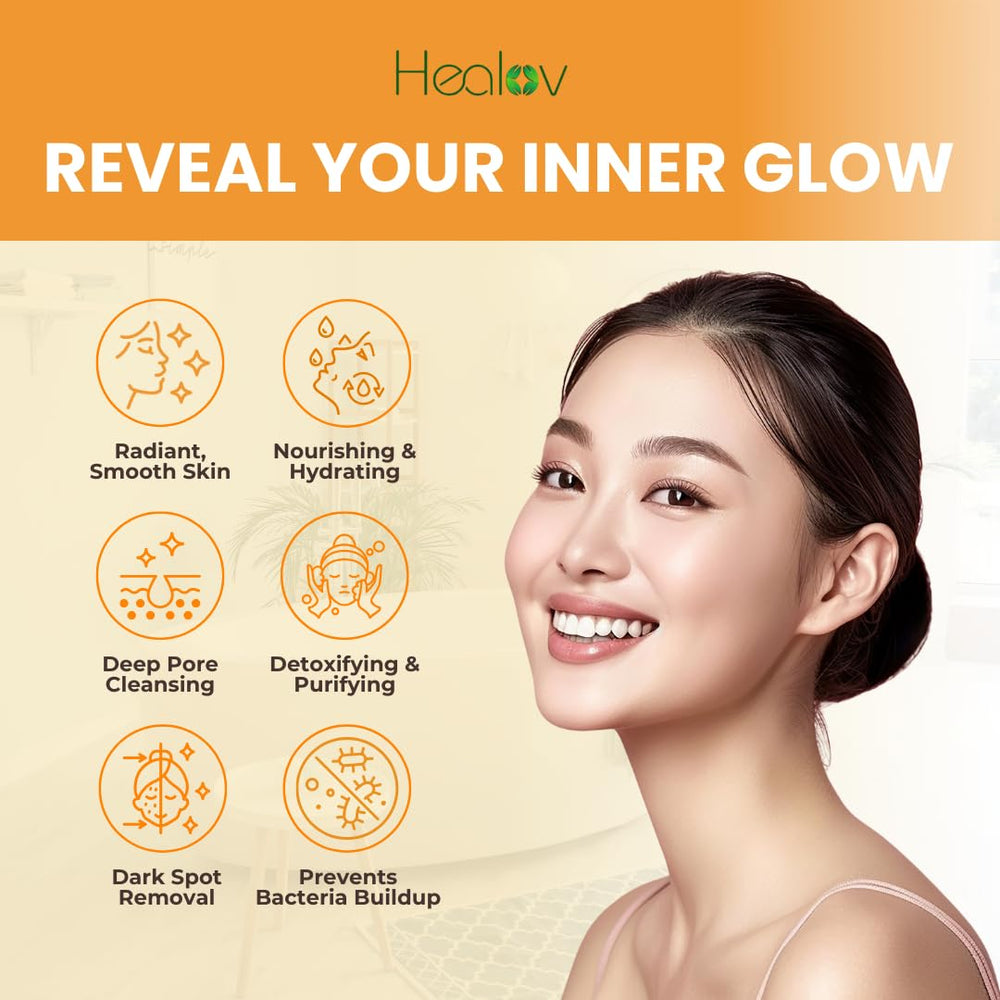 Healov serum applied to neck demonstrating targeted dark spot treatment benefit