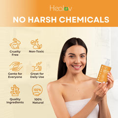 Healov label ingredients detail showing kojic acid and targeted action