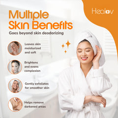 Healov creamy foam texture demonstrating moisturizing and non-drying benefit