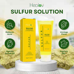 Healov sulfur soap in bathroom lifestyle scene suggesting daily routine benefit