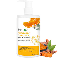 Healov bottle front view showing brightening lotion benefits