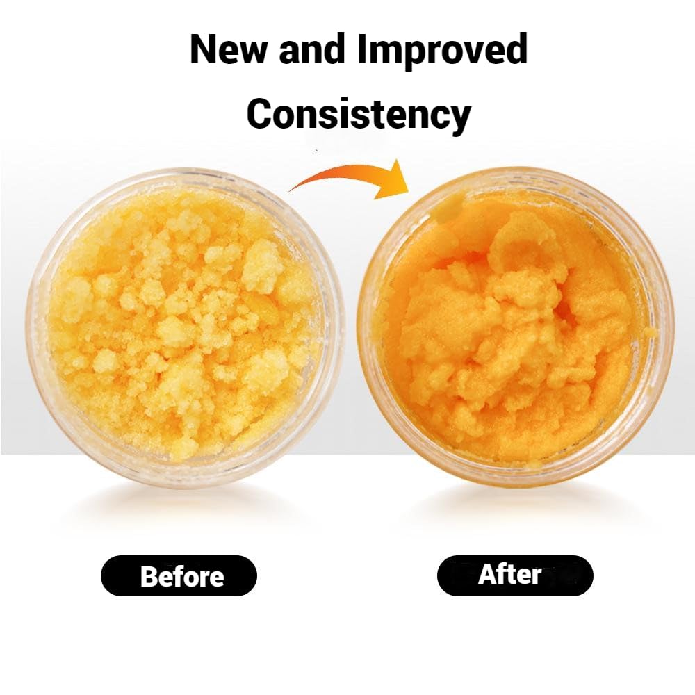 Healthy Radiance scrub in hand demonstrating application and smooth finish