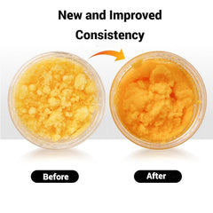 Healthy Radiance scrub in hand demonstrating application and smooth finish