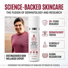 Healthy Skin Lab pump dispensing product illustrating controlled application