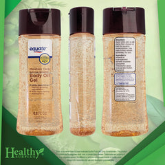 Healthy Surplus Equate Body Oil Gel texture close-up highlights smooth spreadability benefit